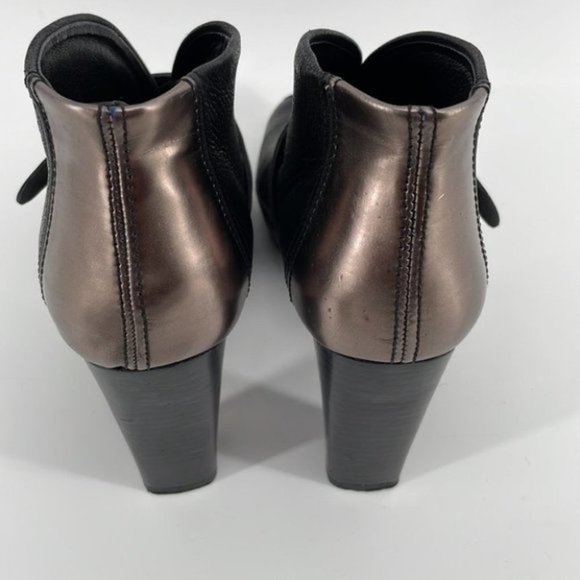 DIESEL leather Folie peep toe bootie boot platform black anthracite - Picture 6 of 14